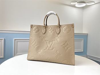 LV Onthego Handbag Monogram Beige M44576 Size 41 x 34 x 19 cm