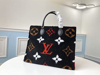 Louis Vuitton LV Teddy Onthego Monogram Wool Tote Bag M55420 Size 41 x 34 x 19 cm
