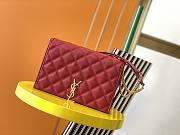 YSL Becky Lambskin Chain Bag Red 629426 Size 25 x 17 x 7 cm - 1