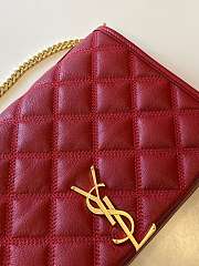 YSL Becky Lambskin Chain Bag Red 629426 Size 25 x 17 x 7 cm - 3