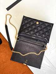 YSL Becky Lambskin Chain Bag Black 629426 Size 25 x 17 x 7 cm - 4