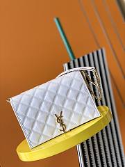 YSL Becky Lambskin Chain Bag White 629426 Size 25 x 17 x 7 cm - 1