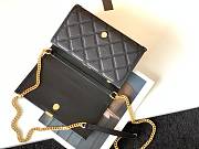 YSL Becky Lambskin Chain Bag Black 585031 Size 22.5 x 14.5 x 5 cm - 2