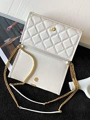 YSL Becky Lambskin Chain Bag White 585031 Size 22.5 x 14.5 x 5 cm - 3