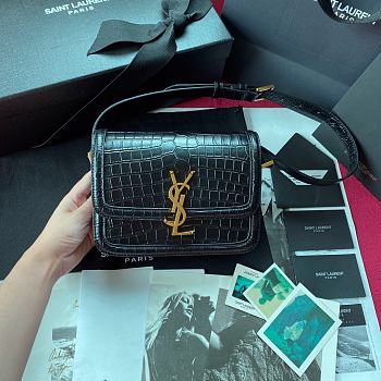 YSL Solferino Satchel In Box Crocodile Pattern 634306 Size 19 x 13 x 5 cm