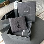 YSL Men's Short Single-Compartment Wallet A075K Size 11 x 9.5 × 2.5 cm - 1