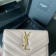 YSL Small Wallet Nude Pink A026K Size 13.5 x 9.5 x 3 cm - 3