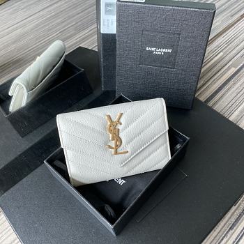 YSL Small Wallet White A026K Size 13.5 x 9.5 x 3 cm