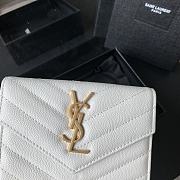 YSL Small Wallet White A026K Size 13.5 x 9.5 x 3 cm - 4