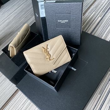 YSL Small Wallet Beige A026K Size 13.5 x 9.5 x 3 cm