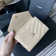 YSL Small Wallet Beige A026K Size 13.5 x 9.5 x 3 cm - 6