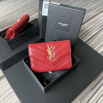 YSL Small Wallet Red A026K Size 13.5 x 9.5 x 3 cm