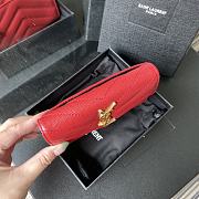 YSL Small Wallet Red A026K Size 13.5 x 9.5 x 3 cm - 4