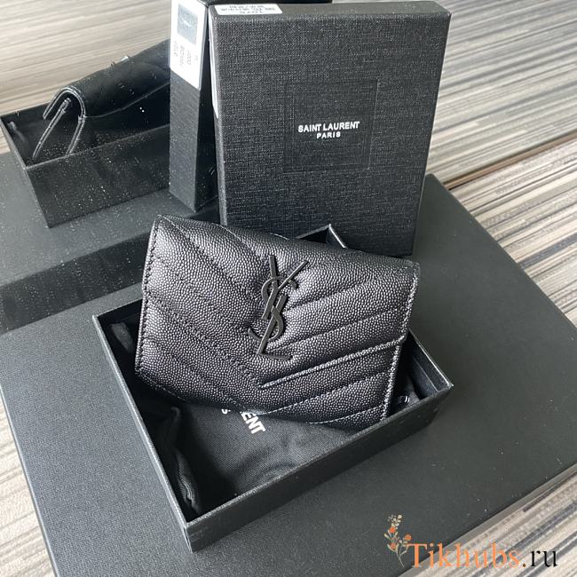 YSL Small Wallet Black A026K Size 13.5 x 9.5 x 3 cm - 1