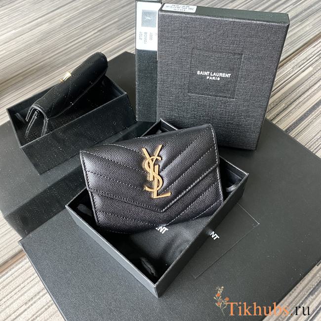 YSL Small Wallet Gold Logo A026K Size 13.5 x 9.5 x 3 cm - 1