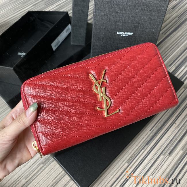 YSL Wallet Red 358094 Size 19 x 9 cm - 1