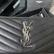 YSL Wallet Black Silver Logo 358094 Size 19 x 9 cm - 2