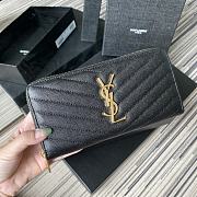 YSL Wallet Black Golden Logo 358094 Size 19 x 9 cm - 1