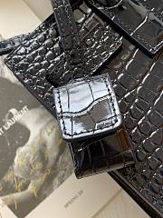 YSL Bag With Crocodile Pattern Black 392035 Size 22 x 18 x 10.5 cm - 5