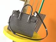 YSL Bag With Crocodile Pattern Gray 392035 Size 22 x 18 x 10.5 cm - 3