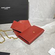 YSL Mini Envelope Bag Red 607788 Size 19 x 12 x 4 cm - 5