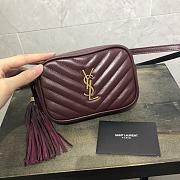 YSL Calfskin Waist Bag Red 534817 Size 15.5 x 10.5 x 5.5 cm - 1