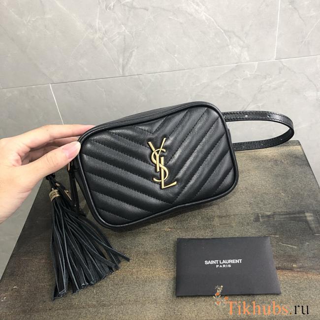 YSL Calfskin Waist Bag Black 534817 Size 15.5 x 10.5 x 5.5 cm - 1