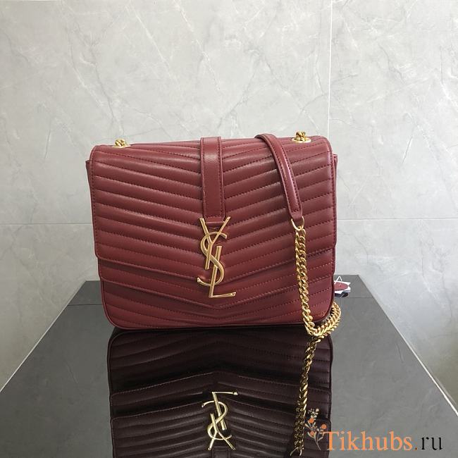 YSL Chain Bag Red 532652 Size 24 x 19 x 7 cm - 1