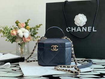 Chanel Box Bag Blue 99077 Size 15 x 10 x 11 cm