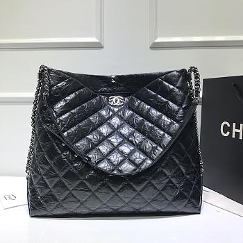 Chanel Shopping Bag Cowhide Black Size 38 x 32 x 14 cm