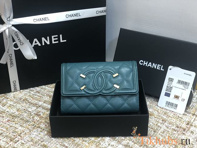 Chanel CC Small Wallet Blue 84447 Size 15 cm - 1