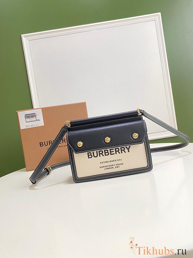 BURBERRY Canvas Bag White/Black 19 x 5 x 15 cm - 1