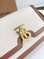 BURBERRY White/Brown Canvas And Leather Lock Bag Size 21 x 16 x 6 cm - 2