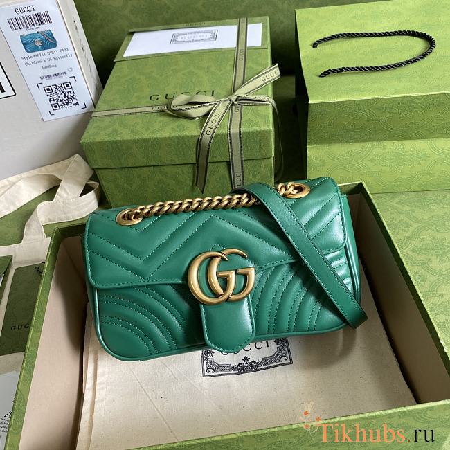 Gucci Shoulder GG Marmont Mini Green 446744 23 x 13 x 6 cm - 1