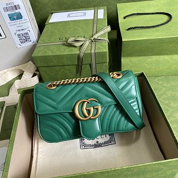 Gucci Shoulder GG Marmont Mini Green 446744 23 x 13 x 6 cm