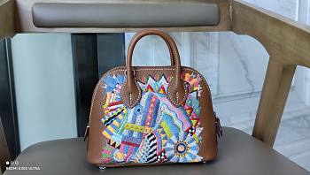 Hermes Multi-Element Color Embroidery Bolide Size 18 cm