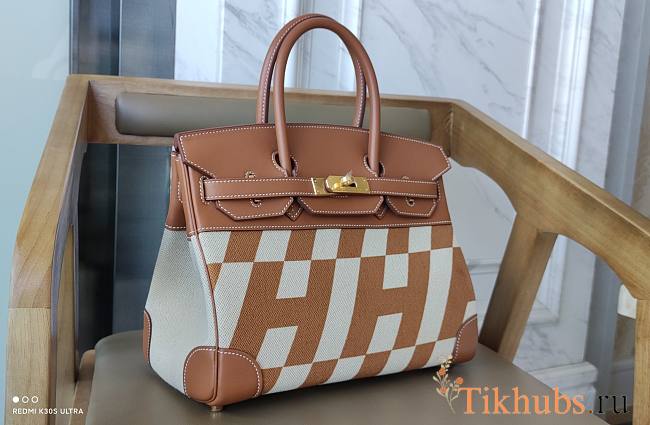 Hermes Swift Brown/White Size 30 cm - 1