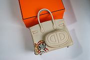 Hermes Multi-Element Color Embroidery Platinum Size 30 cm - 4