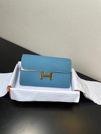 Hermes Messenger Bag Blue 20.5 x 13 x 2 cm