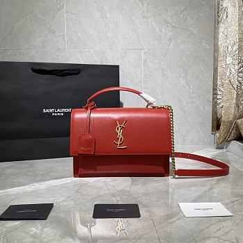 YSL Medium Sunset Red 634723 Size 25 x 18 x 5 cm