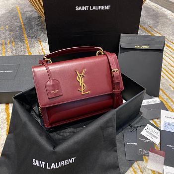 YSL Medium Sunset Red Wine 634723 Size 25 x 18 x 5 cm