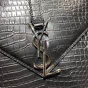 YSL Cowhide Crocodile Black 2824 Size 24 cm - 3