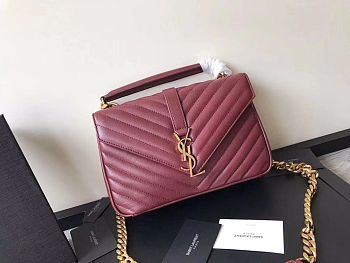 YSL Saint Laurent Red Wine 392737 Size 24 x 17 x 7 cm