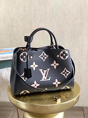 Louis Vuitton Black Grained Embossed Calfskin Handbag Montaigne BB M41048 Size 33 x 23 x 15 cm - 1
