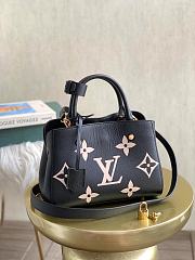 Louis Vuitton Black Grained Embossed Calfskin Handbag Montaigne BB M41053 Size 29 x 20 x 13 cm - 1