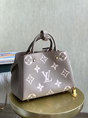 Louis Vuitton Gray Grained Embossed Calfskin Handbag Montaigne BB M41048 Size 33 x 23 x 15 cm - 6