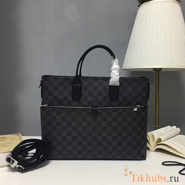 Louis Vuitton Black Grid 7 DW Handbag N41564 Size 40 x 32 x 9 cm - 1