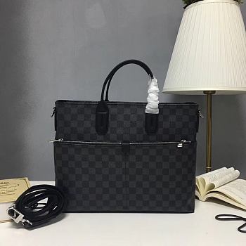 Louis Vuitton Black Grid 7 DW Handbag N41564 Size 40 x 32 x 9 cm