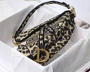 Dior Saddle Embroidery Leopard Print M9001 Size 25.5 x 20 x 6.5 cm - 3