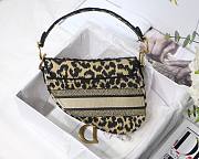 Dior Saddle Embroidery Leopard Print M9001 Size 25.5 x 20 x 6.5 cm - 5